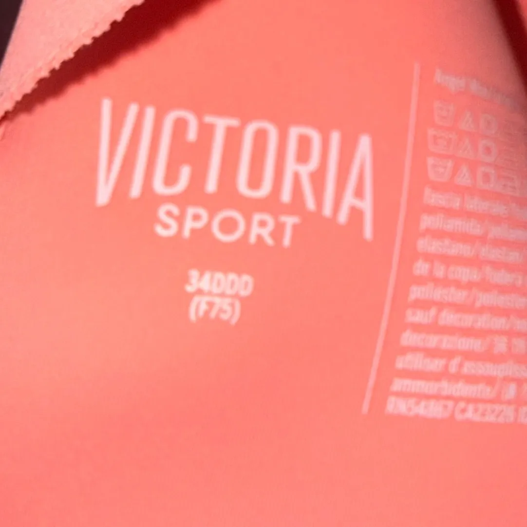 Victoria Sport Pink Front Zip High Support Sports Bra  Gym Women 34DDD angel max - Image 5