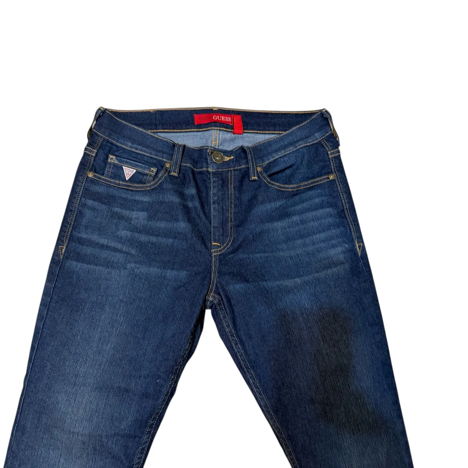 Guess Los Angeles Skinny Jeans Blue Cotton Stretch Mid Rise Size 32X30 - Image 3