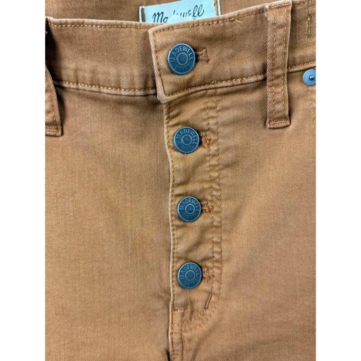 Madewell 9" Mid-Rise Skinny Jeans Button-Front Edition Rust Orange - Size - 31 - Image 6
