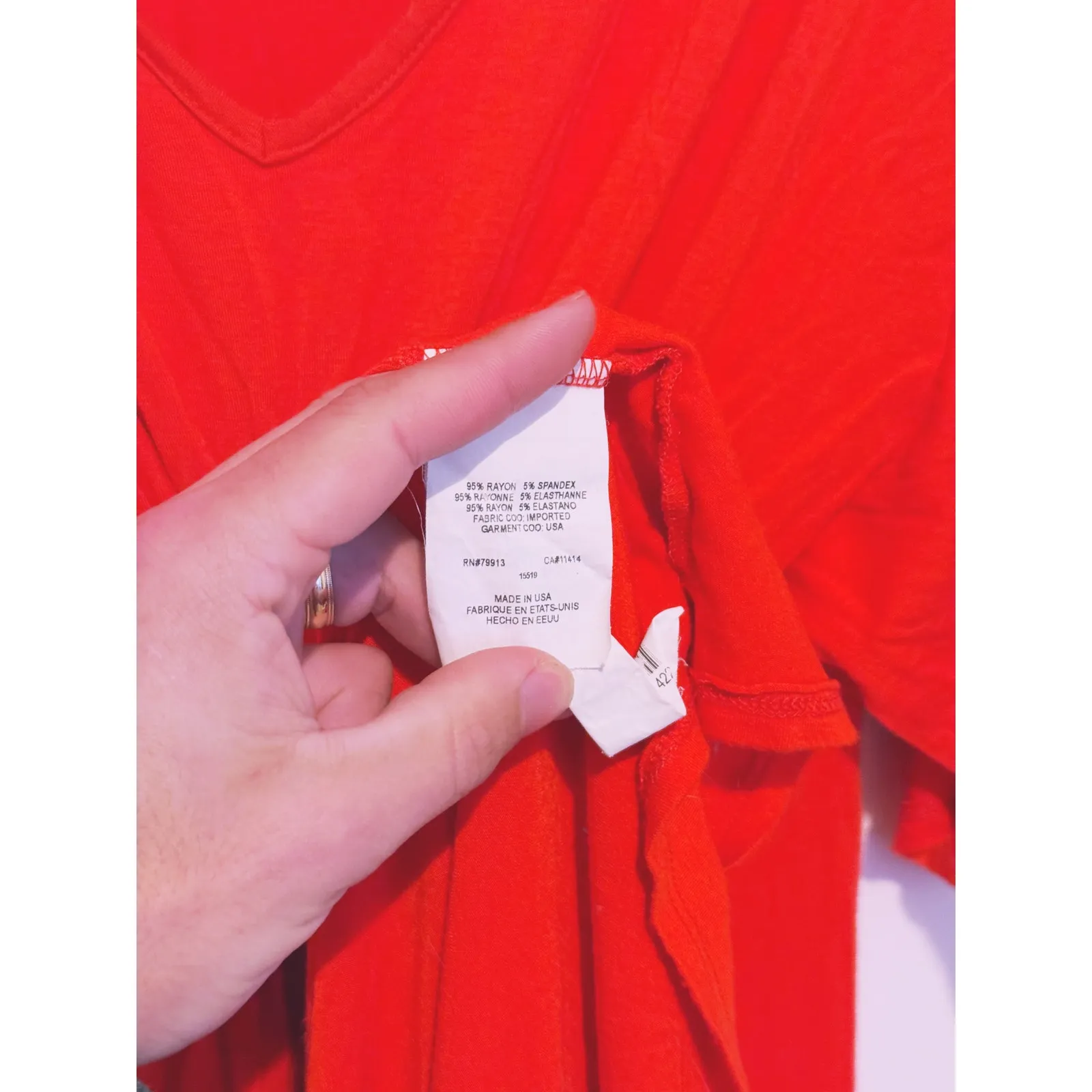 Loveappella Romantic Kimono Sleeve A-Line Maxi Dress M Red Flowy Elegant Stretch - Image 8