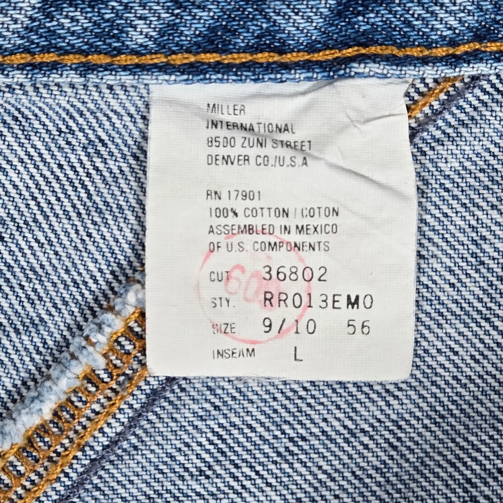 Authentic Rockies Jeanswear 9/10 L High Waisted Blue Denim Western Style Jeans Size undefined - Image 6