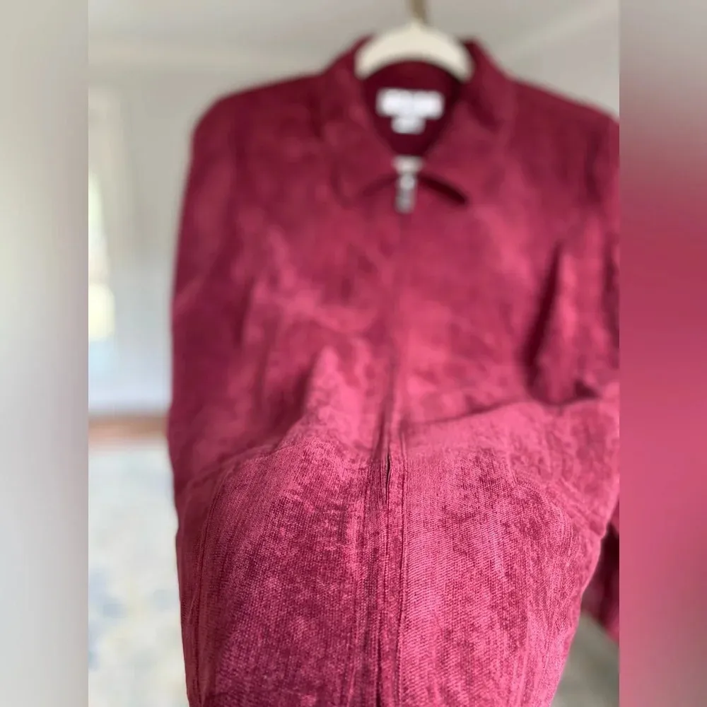 Vintage Jacket Christopher & Banks Burgundy Oxblood Cherry Corduroy Valentines - Image 4
