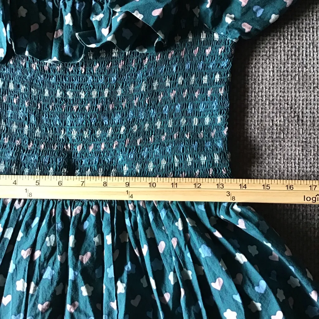 Ophelia & Indigo x Rondel Irma Dress S Cottagecore Smocked Tiered Cotton Midi Blue - Image 11