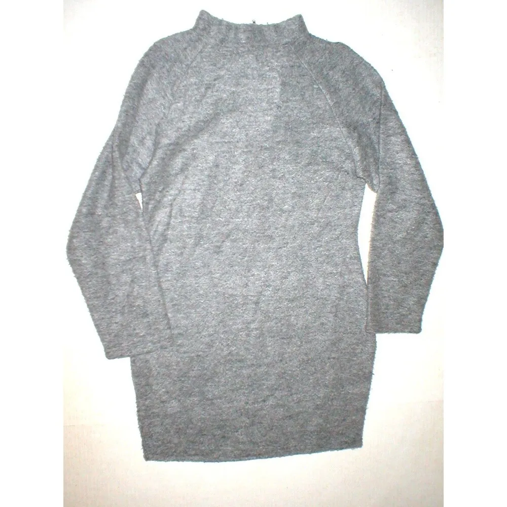 New Womens L NWT Christina Karin Designer Gray Dress Long Sleeves Warm Sweater Size L - Image 6