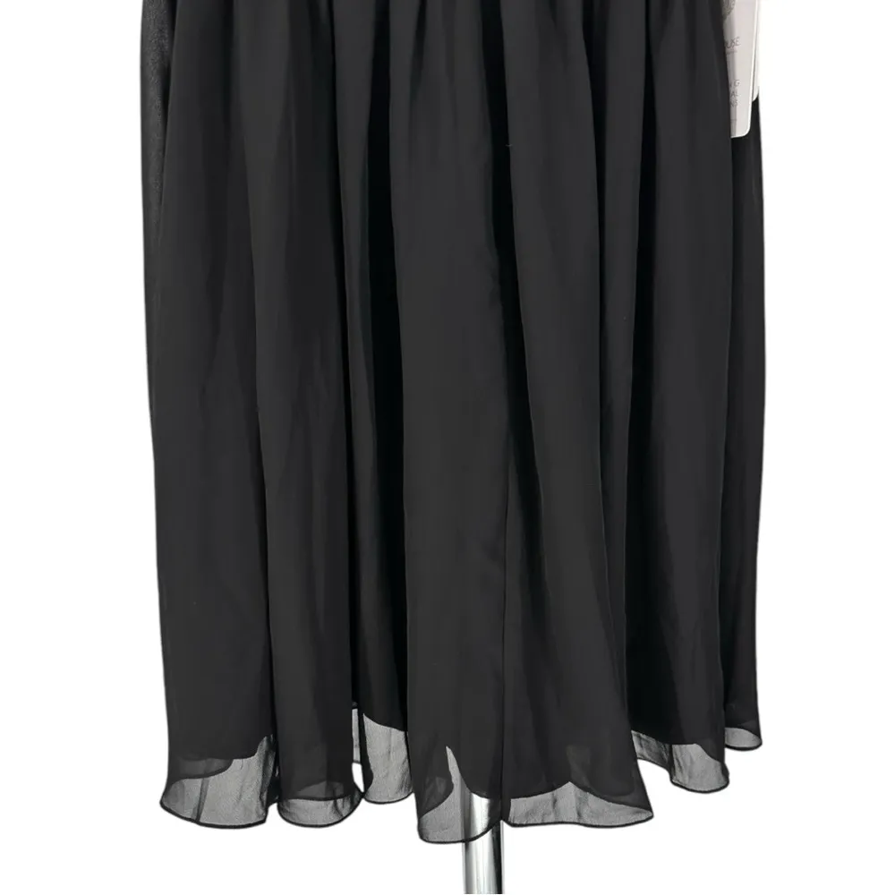 JJ’s House A-line V-Neck Knee-Length Chiffon Lace Bridesmaid Dress Black sz 8 - Image 5