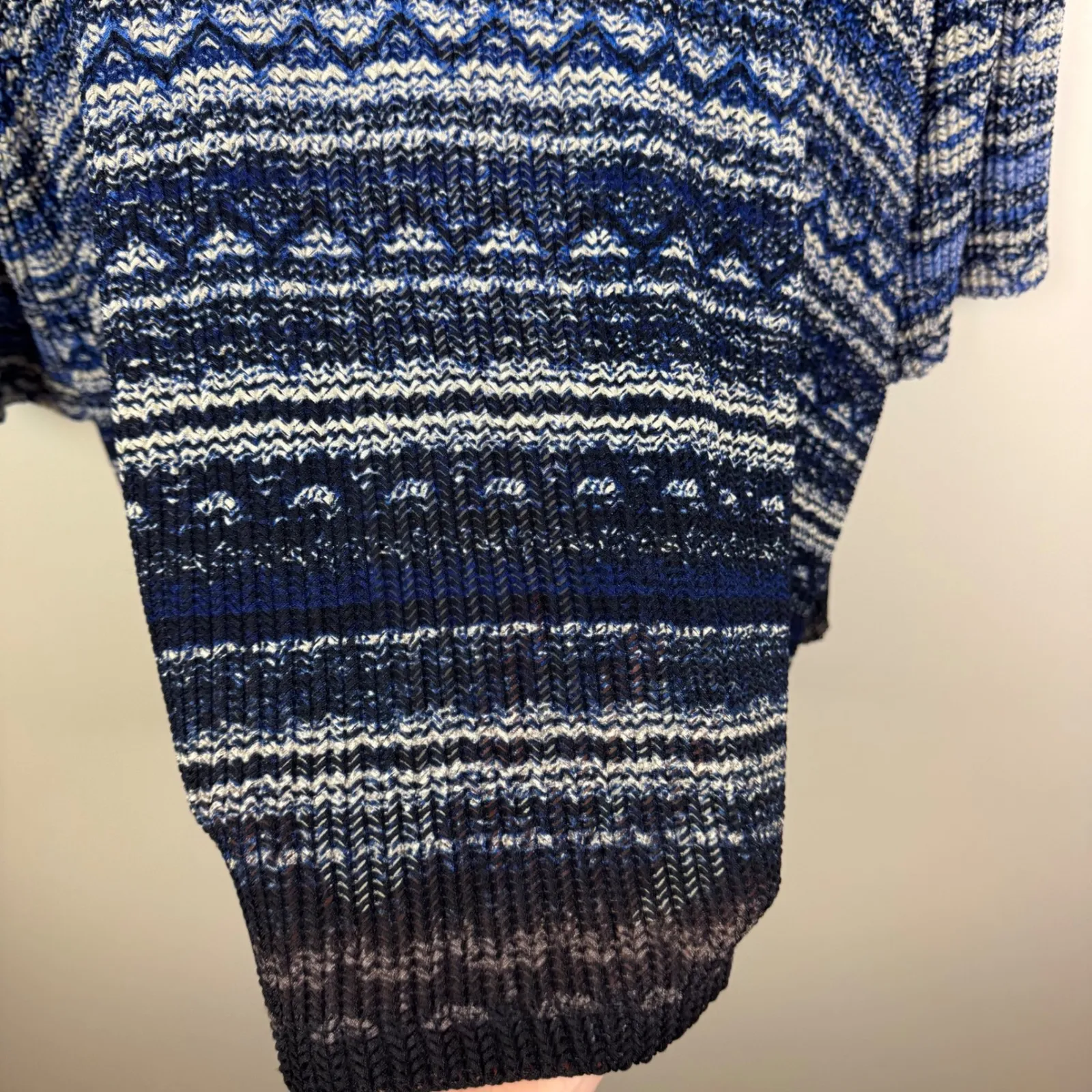 Catherines Blue Striped Open Front Cardigan Size 2XWP Lightweight Stretch Comfy‎ - Image 2