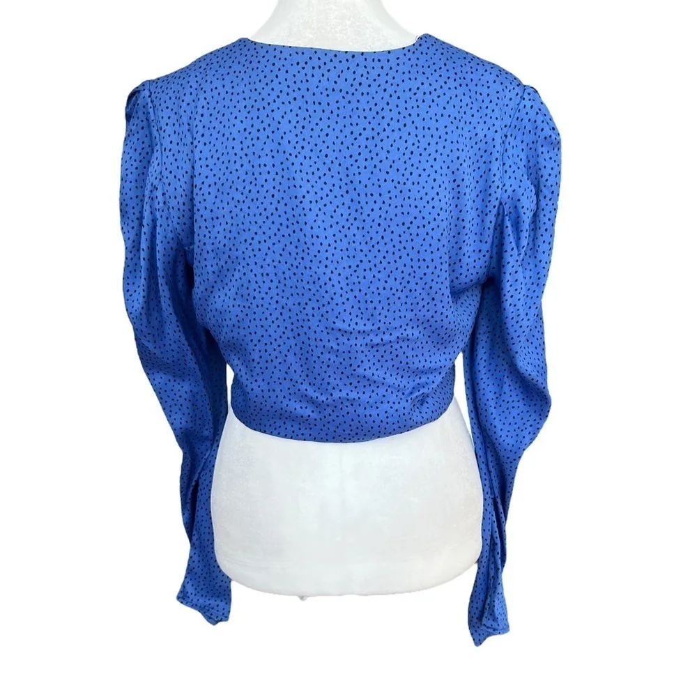 ZARA Black and Blue Polka Dot Crop Top - Image 6
