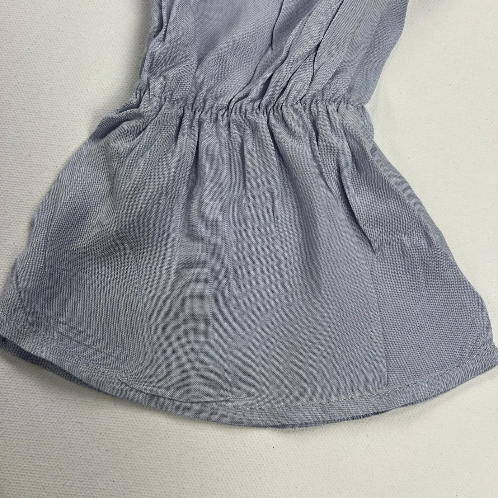 SO Goods for Life Smocked Peplum Square Neck Bell Sleeve Blouse Baby Blue Size S - Image 10