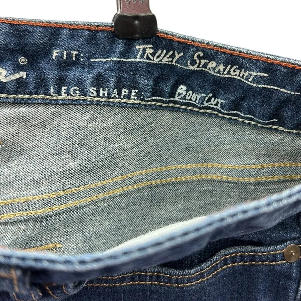 Eddie Bauer Truly Straight Bootcut Mid Rise Stretch Denim Blue Jeans Womens 18 - Image 9