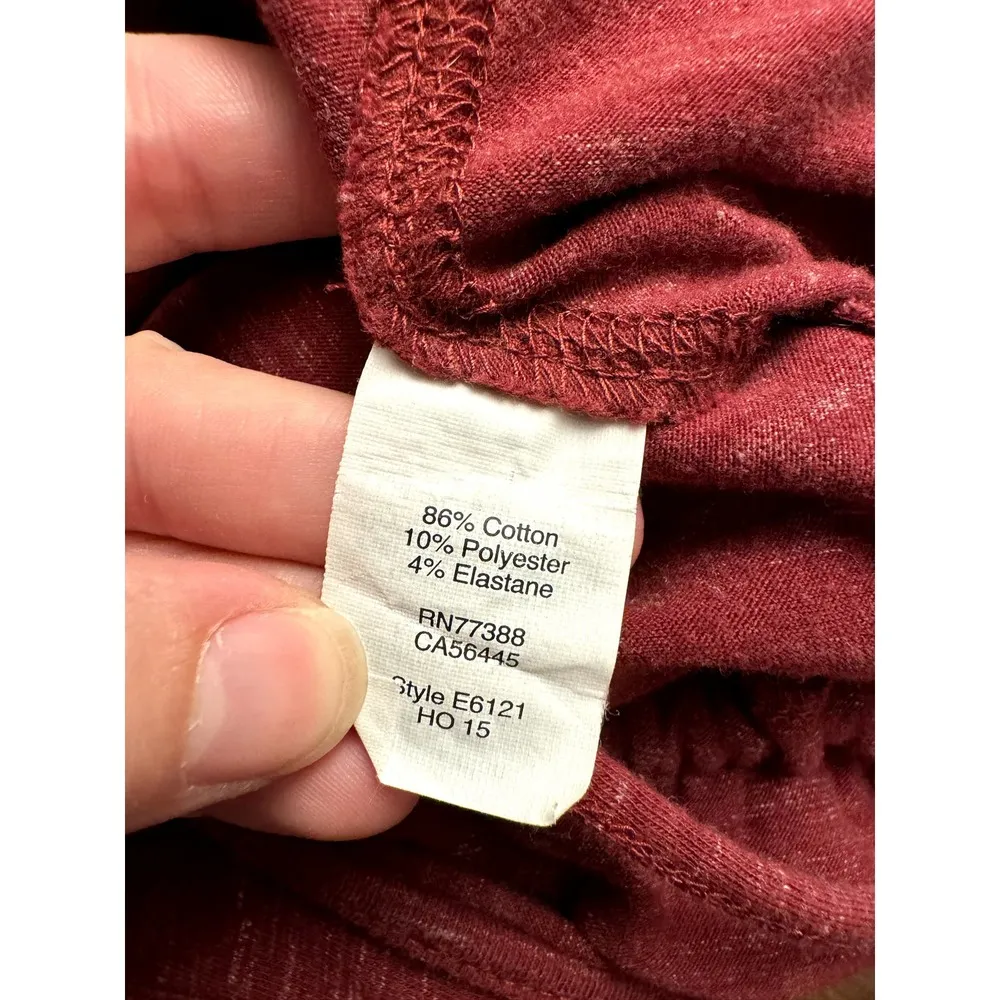 Madewell heathered cranberry half button up drawstring jumpsuit women's XL - Image 4