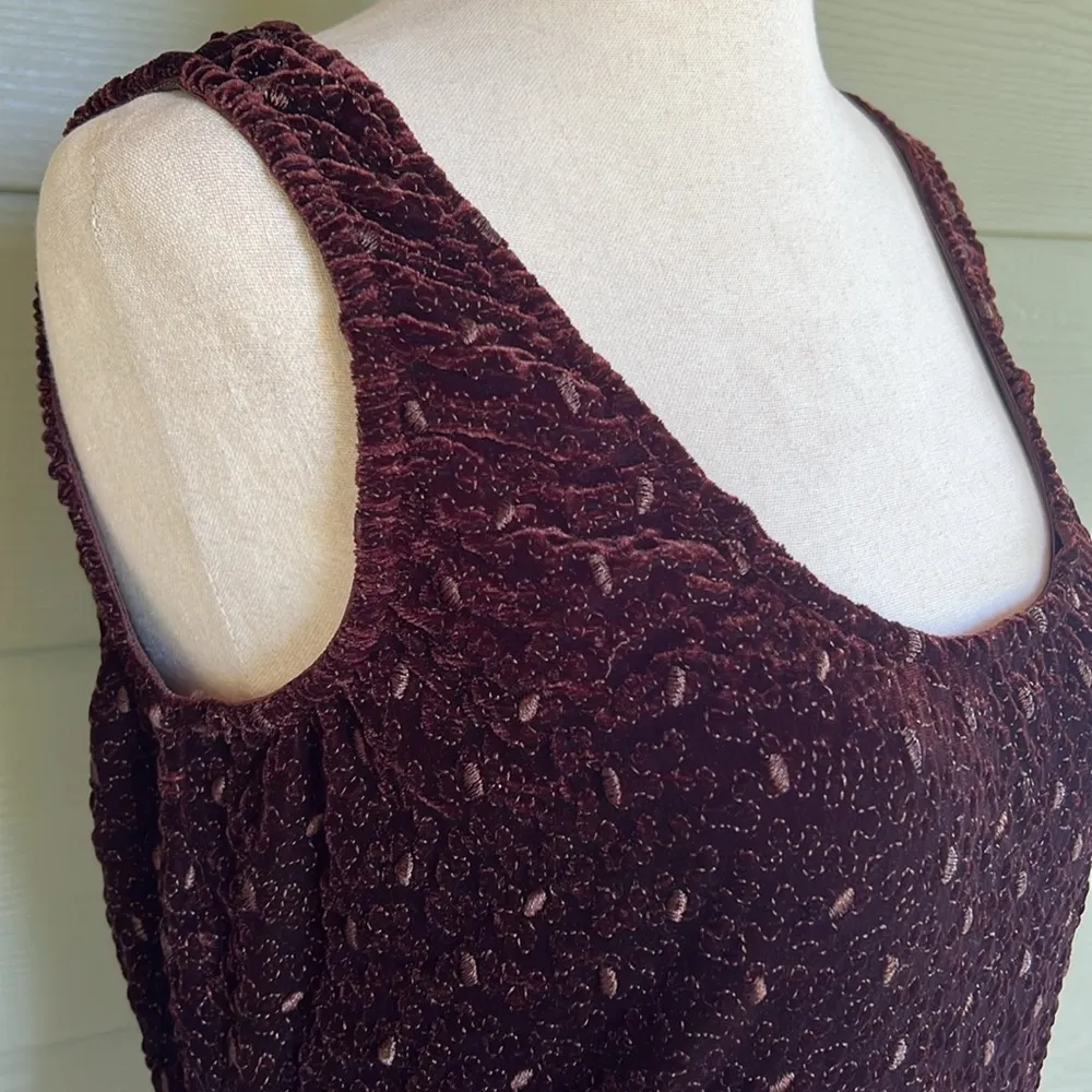 Casadei Velvet Sleeveless Bodysuit with Embroidered Detail - Image 2