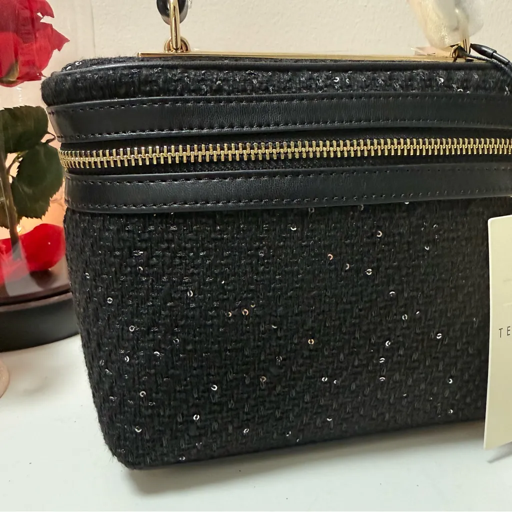 Ted Baker Black Textured tweed crossbody bag - Image 4