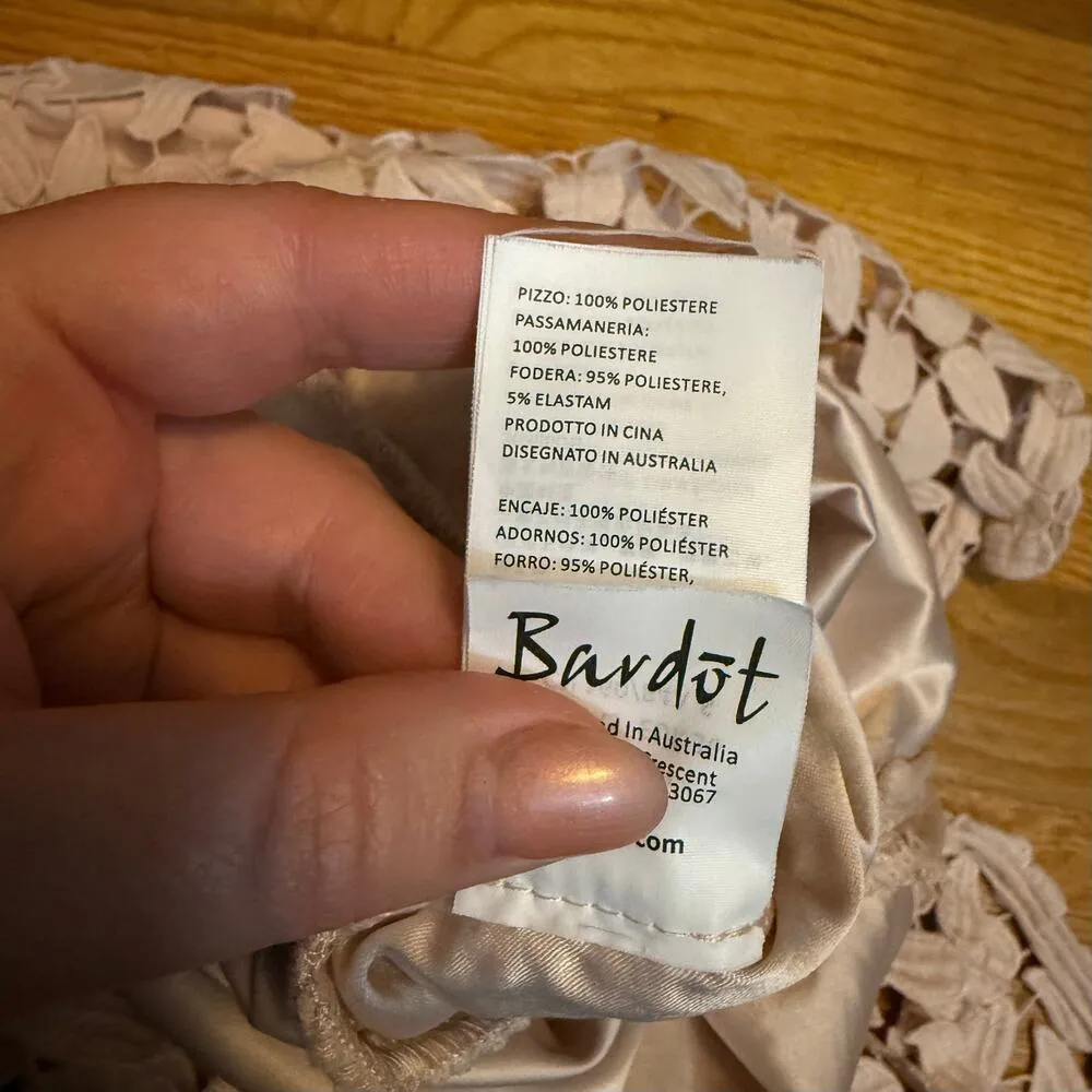 Bardot Women’s 4 Pink Gemma Floral Lace Halter Backless Eyelet Sheer Midi Dress - Image 12