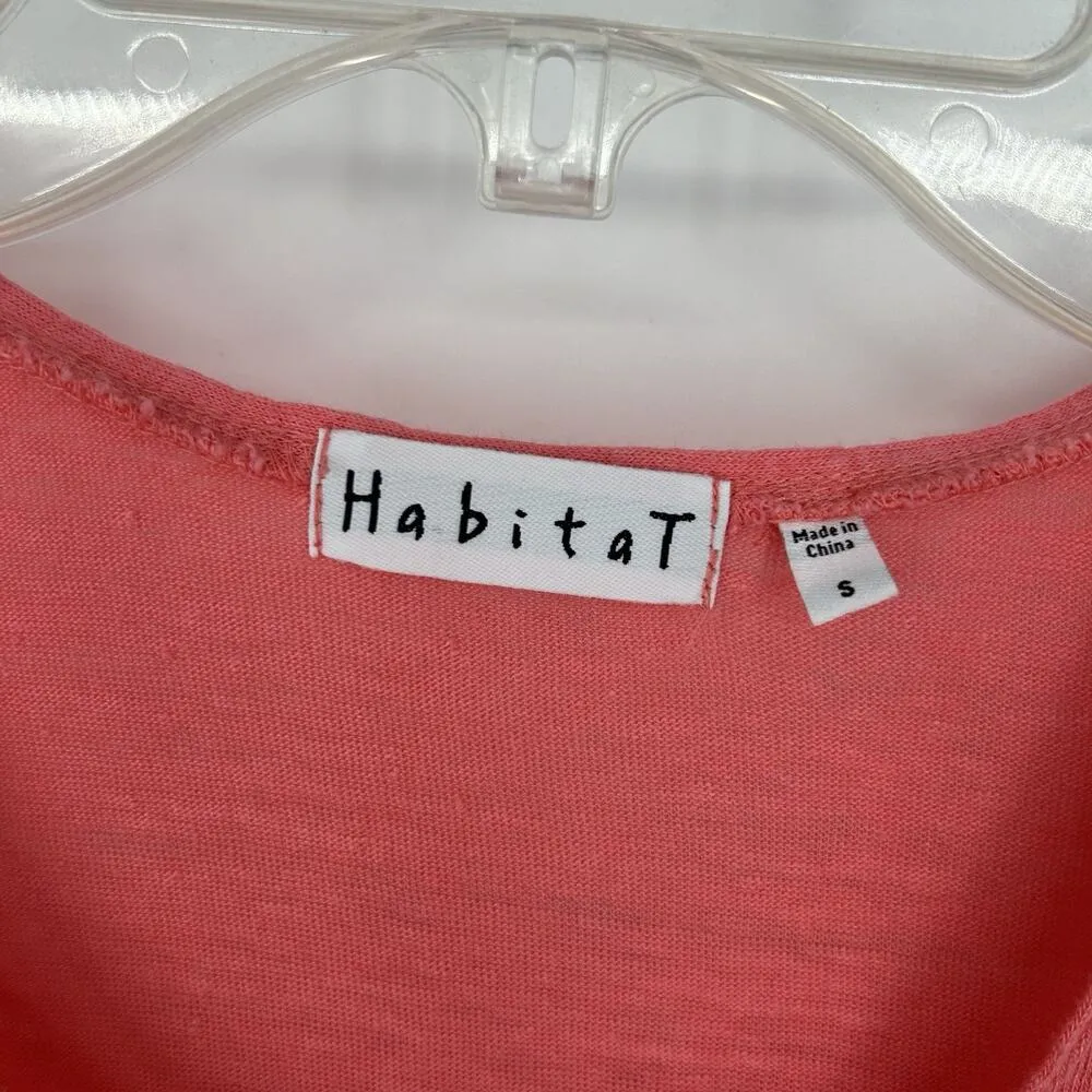 Habitat Linen Tank Top Pink Lagenlook Minimalist Sleeveless Casual Size S - Image 7