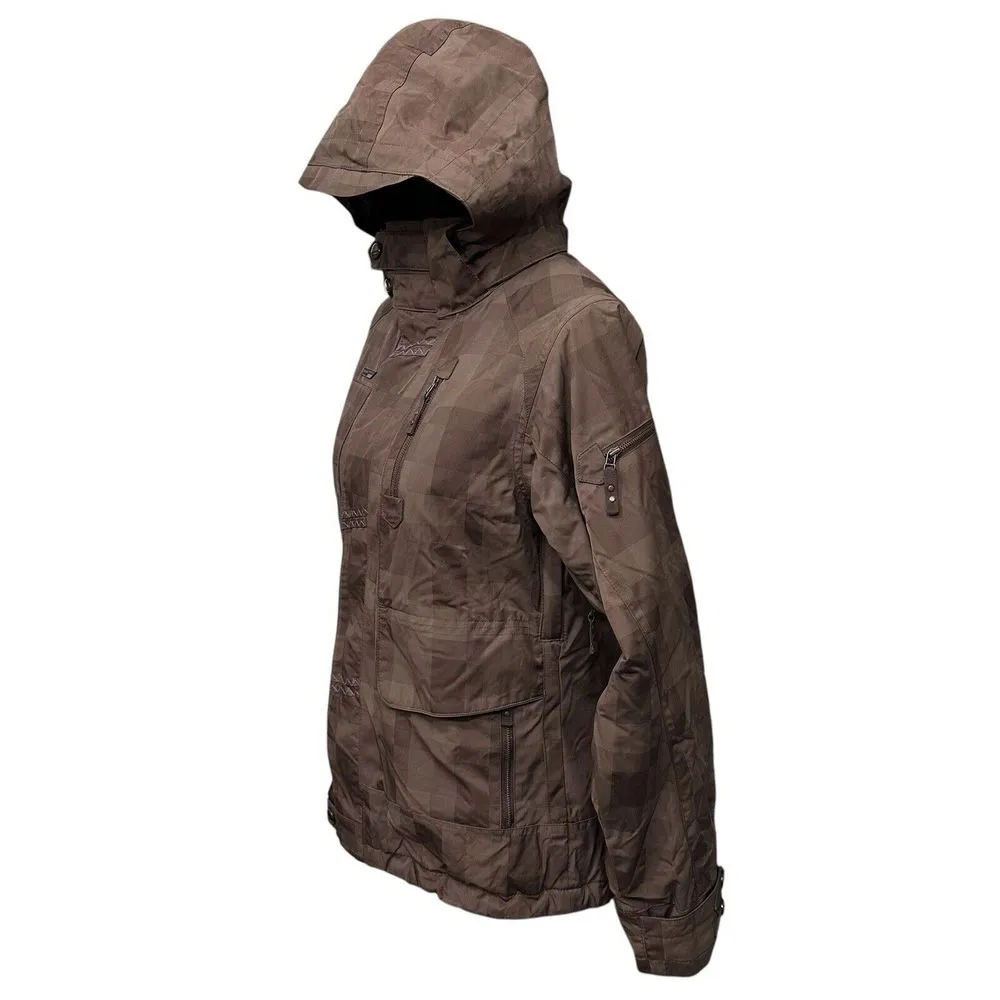 Sims Snowboard Ski Jacket Hood Winter Size Small‎ Brown With Green Lining - Image 7