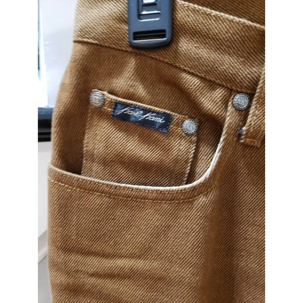 Vintage Karl Kani Brown Solid 100% Cotton Logo Slim Straight Leg Jeans Size 5/6 - Image 2