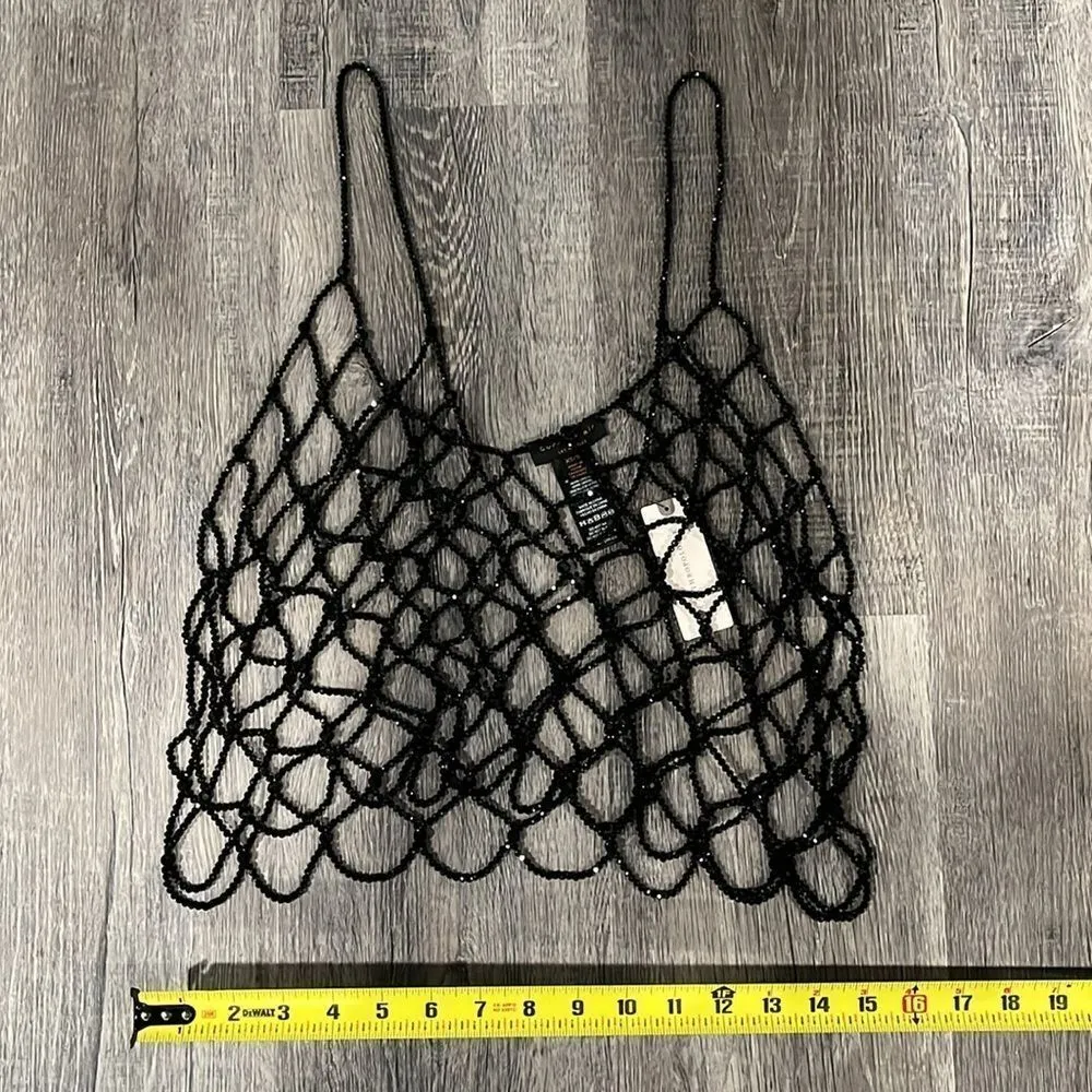 Anthropologie NWT Current Air BLACK Beaded Tank XS/S - Image 8