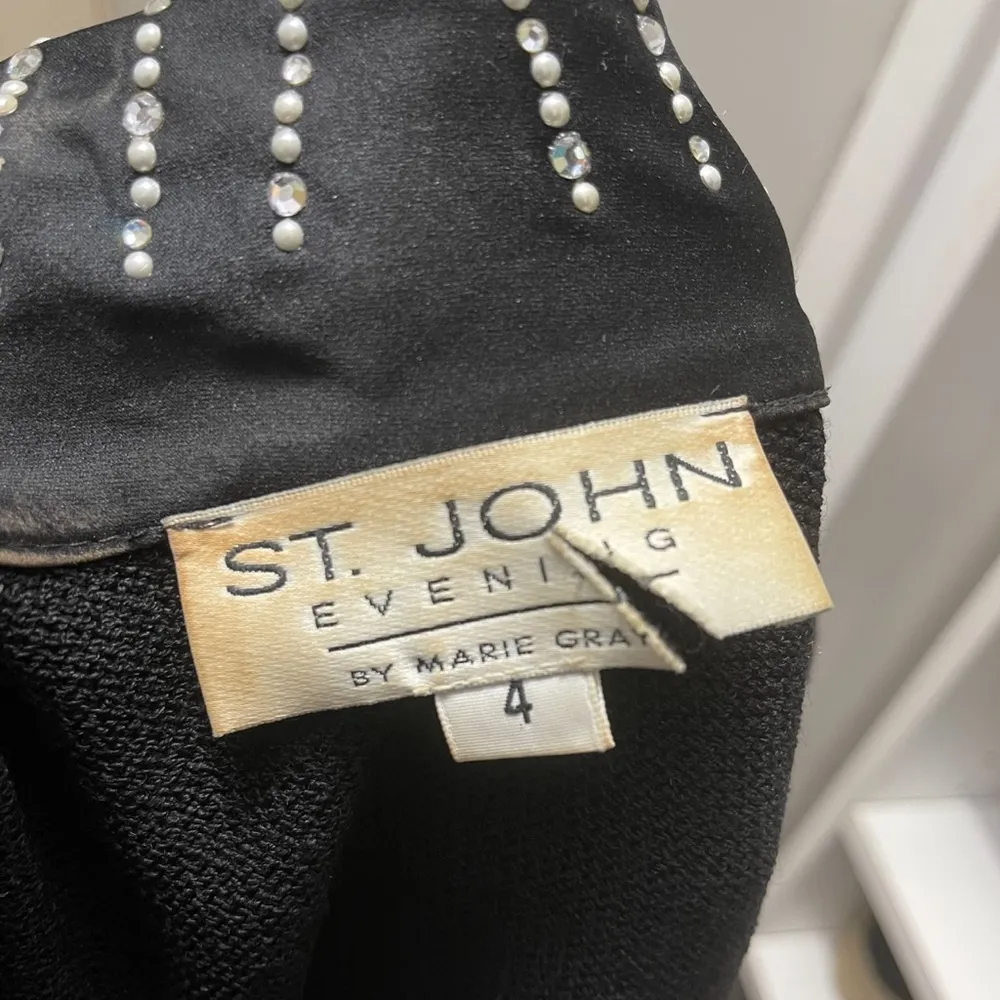 *VINTAGE*  Evening by Marie Gray Studded Rhinestones Collar Cardigan - Image 5