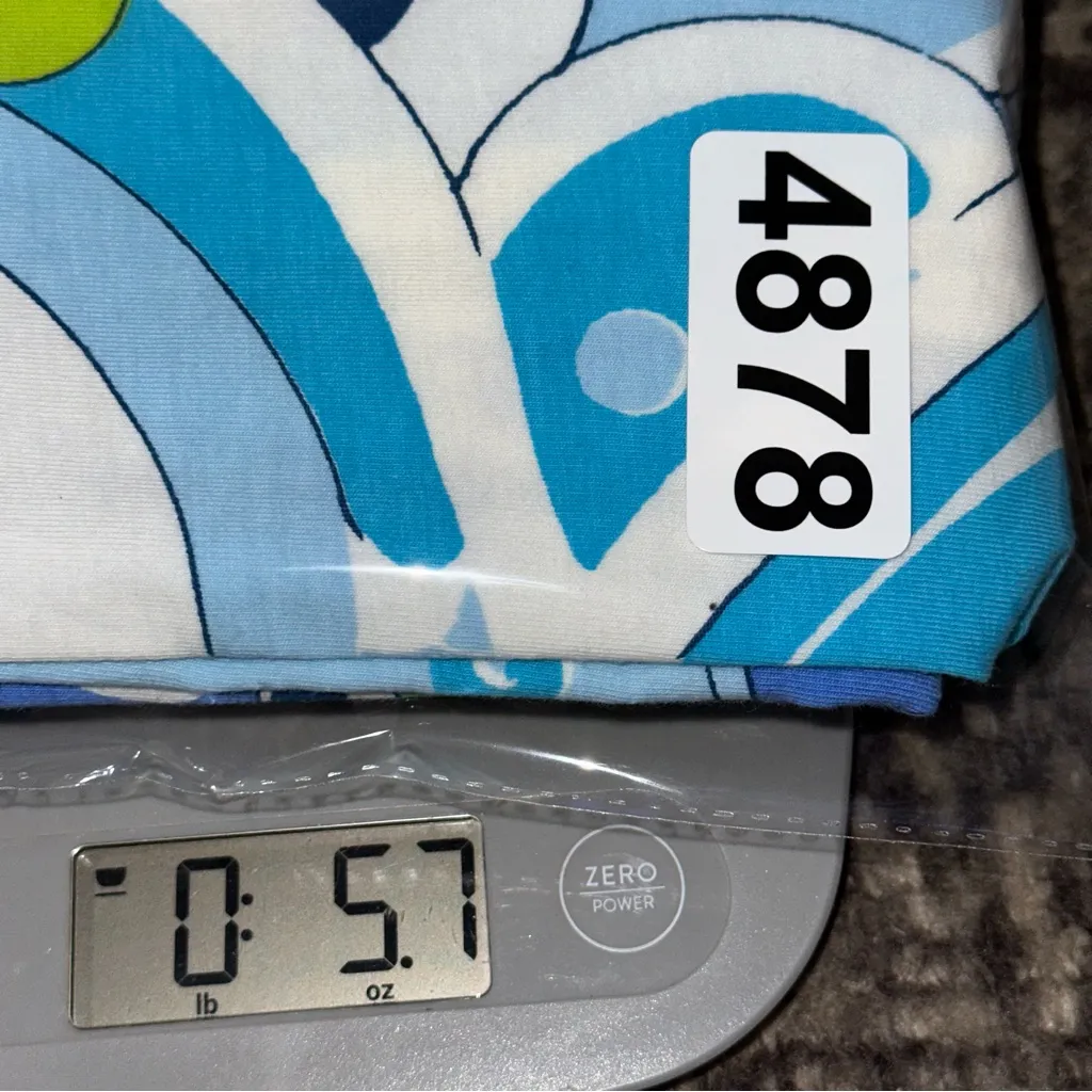 Barbara Gerwit Women’s Size S Blue White Green Abstract Geo Knit V - Image 8