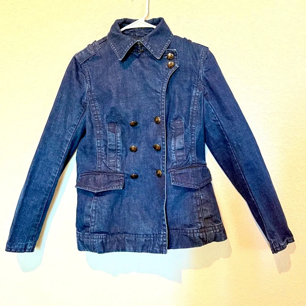 Vintage Black Martin + Osa Blue Jean Jacket Classic Style Sz 6 Blazer - Image 2