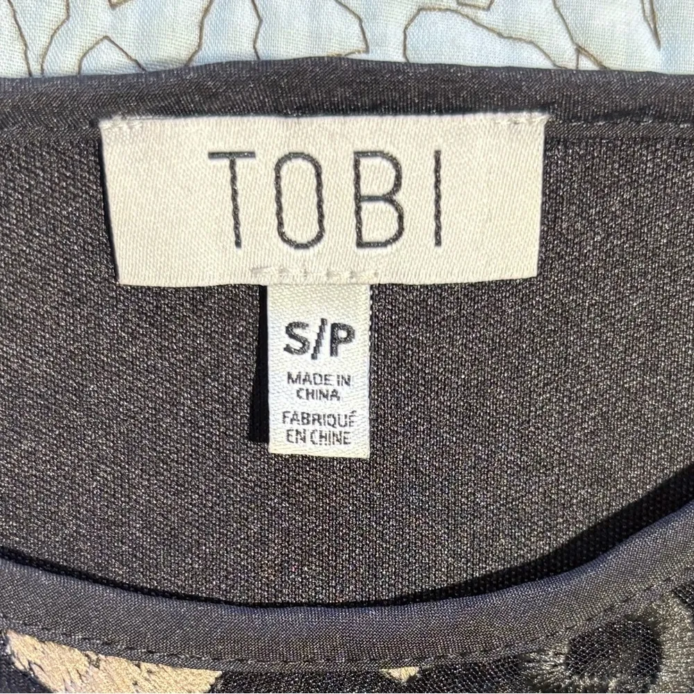 TOBI Halter Sweetheart Neck Embroidered Illusion Floral Slip Mini Dress Sz S - Image 10