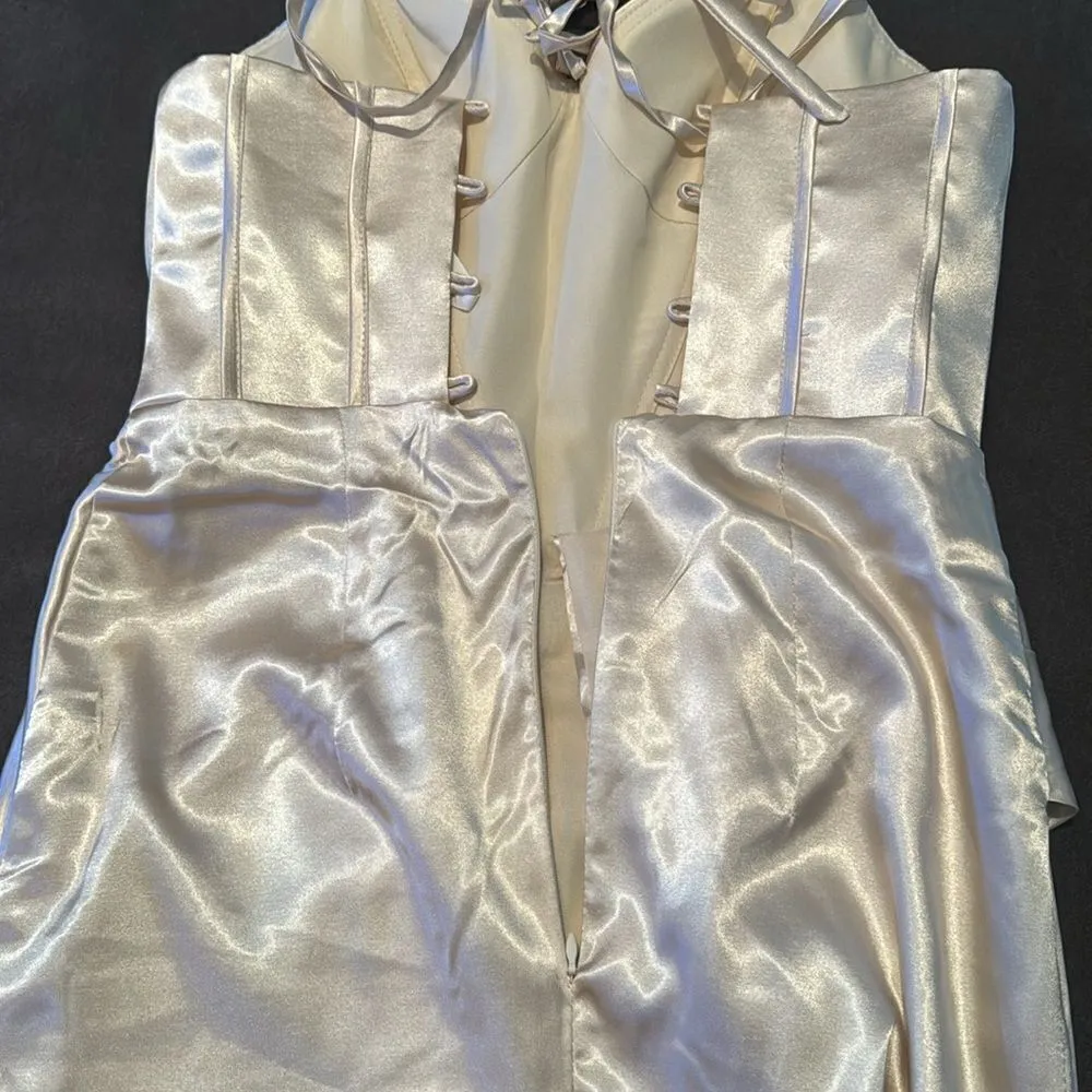 Women’s Full Length Prom Party Dress Criss Cross Straps Leg Slit Size 6 NWOT - Image 12