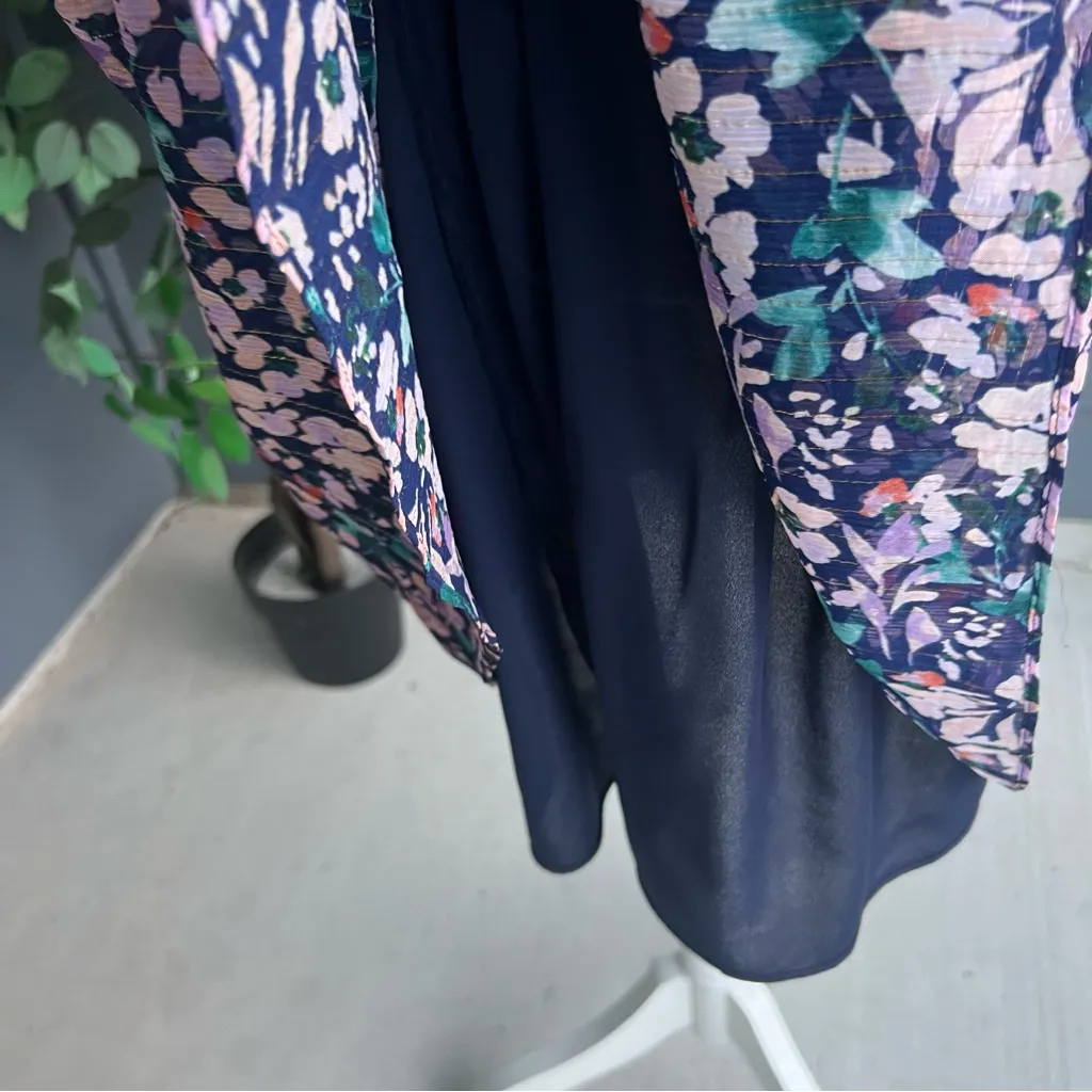 Shoshanna Carey Navy Blue Floral Puff Sleeve Dress - Image 7