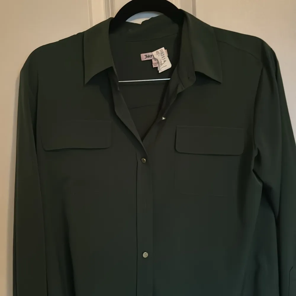 Deep, green, juicy couture, button-down size 2 - Image 2