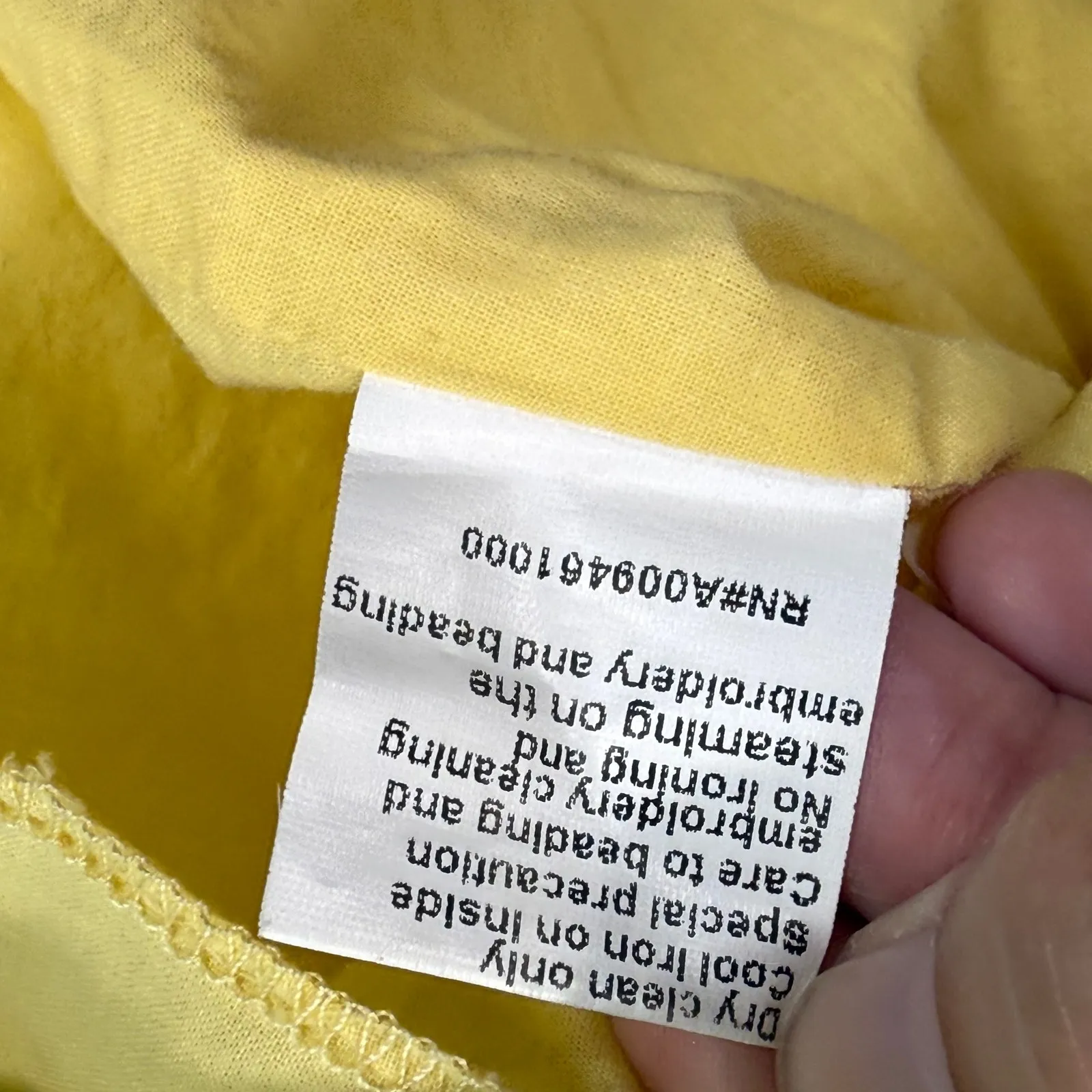 Boston Proper Embroidered Dress Beaded Cotton Sundress Yellow Summer Size 2 - Image 9