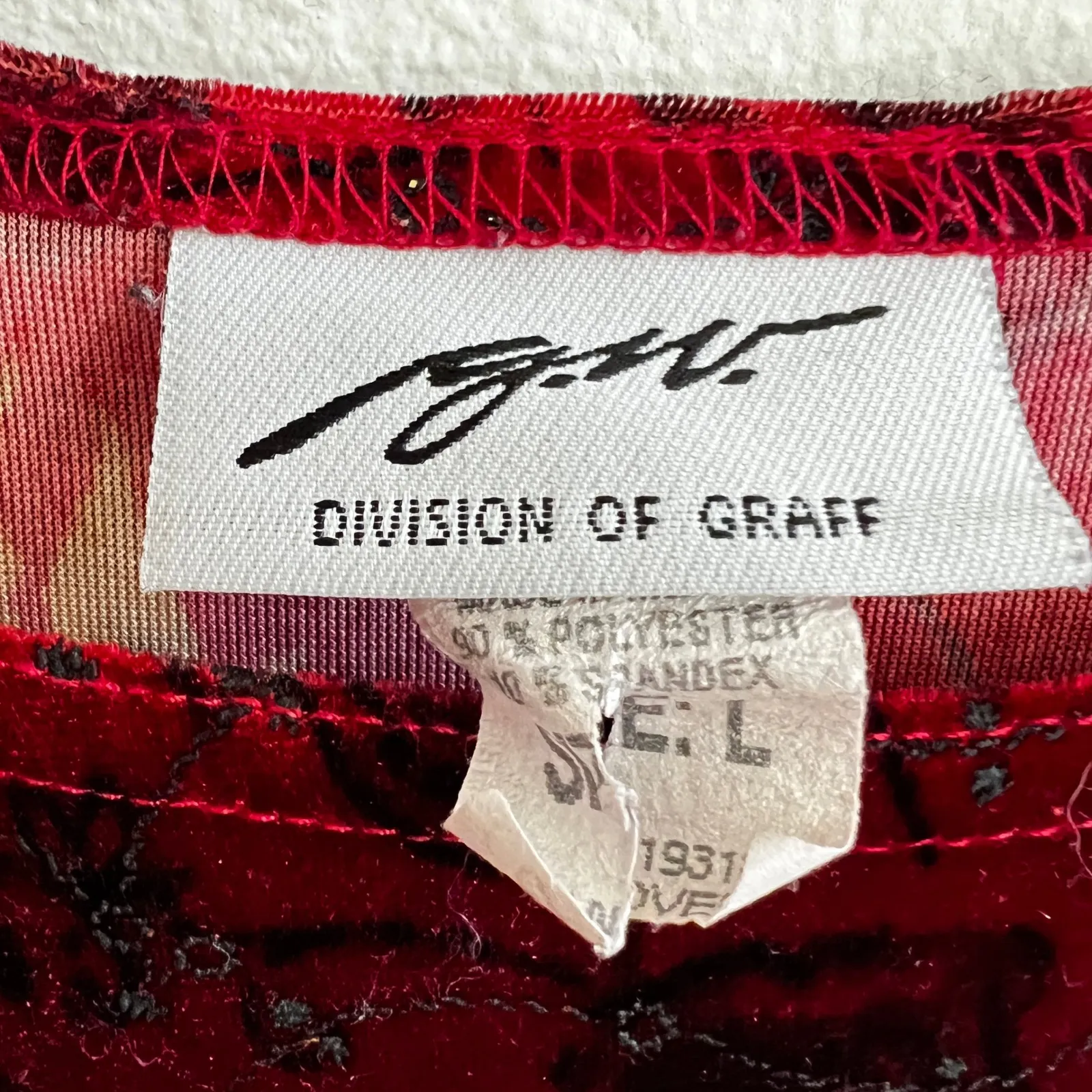 Vintage Velvet Floral Top Red Whimsigoth Retro Y2K 2000s Grunge Large - Image 3