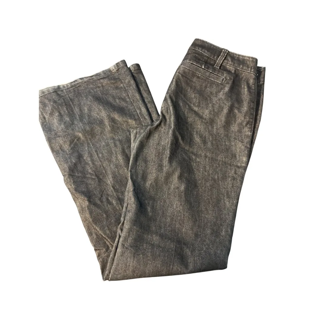 Ann Taylor Signature Black Denim Jeans Wide Leg Trousers Pants Distressing Sz 6 - Image 4