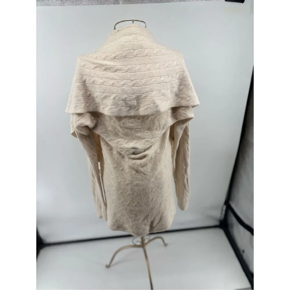 Lauren Ralph Lauren Cardigan  Womens Size L/XL Ivory Wool Blend Open Front - Image 7
