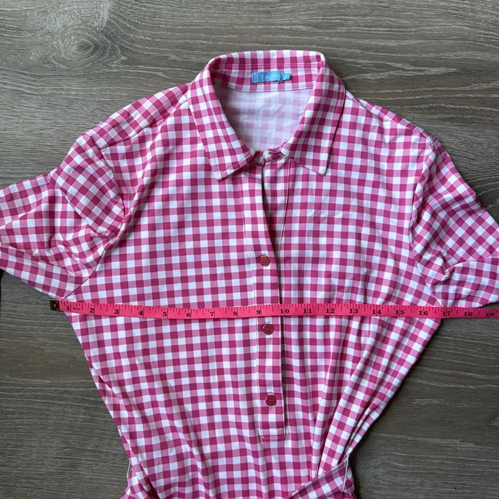 NEW J.Mclaughlin Calla Dress in Cabana Gingham Small Pink - Image 10