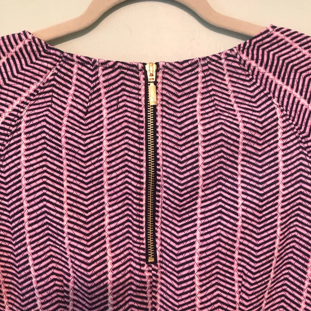 Southern Tide Blouse Blue Night Pink & Blue Chevron Herringbone Sz 0 NWT - Image 8