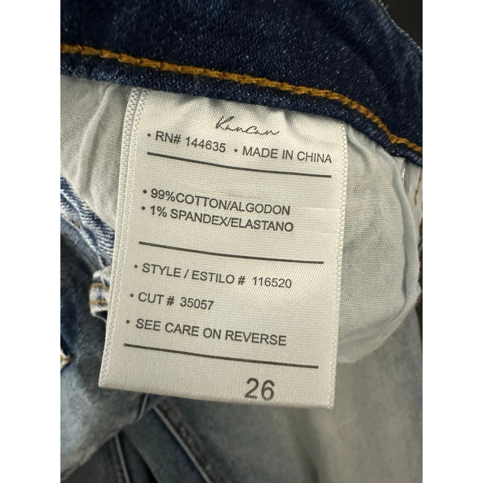 Kancan Acid Wash Distressed‎ Knee Skinny Denim Jeans Cotton Stretch Women 26 Blue - Image 7