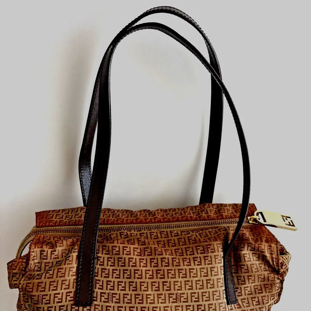 Authentic Fendi Zucca monogram tote bag nylon/leather - Image 3