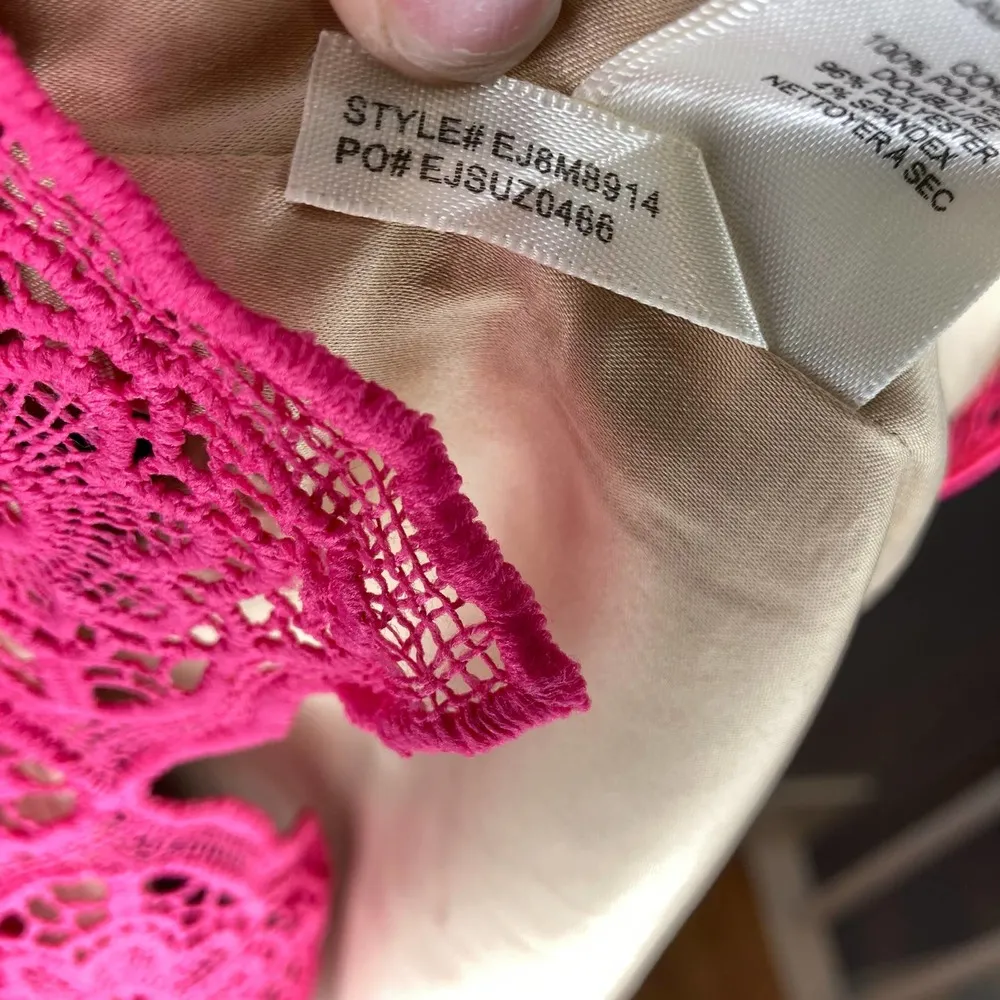 NWT Eliza J Sleeveless Lace Scalloped Hem Shift Dress In Hot Pink Size 0 - Image 10