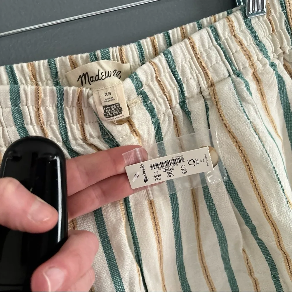 NWT Linen Blend Striped Shorts Madewell - Image 5