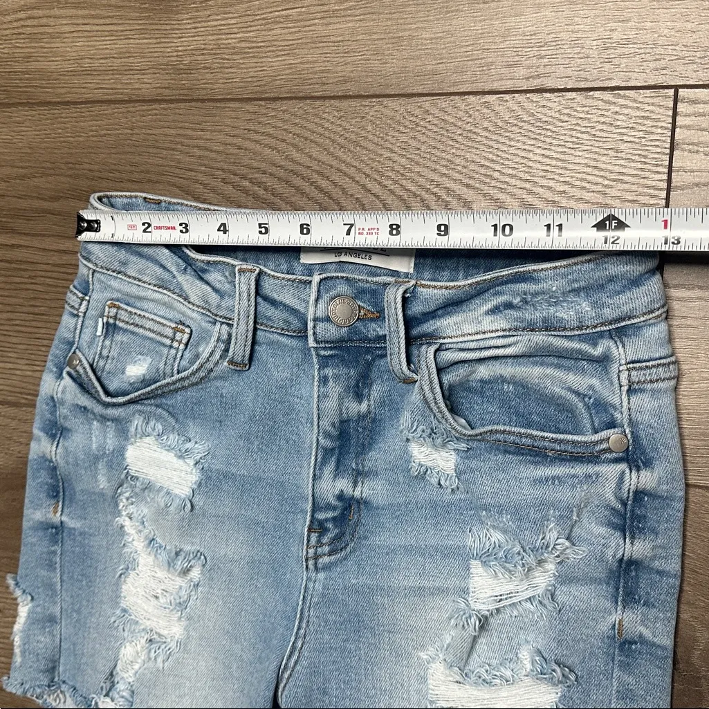 Judy‎ Blue High Rise Distressed Stretch Blue Jean Shorts Size Small - Image 6