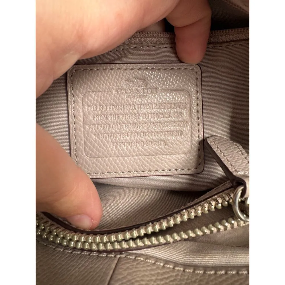 Women's Coach Minneta Crossbody Taupe Crossgrain Leather Satchel Quiet Luxury - Image 8