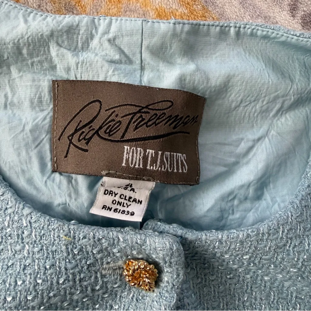 Rickie freeman blue tweed vest size 4 - Image 2