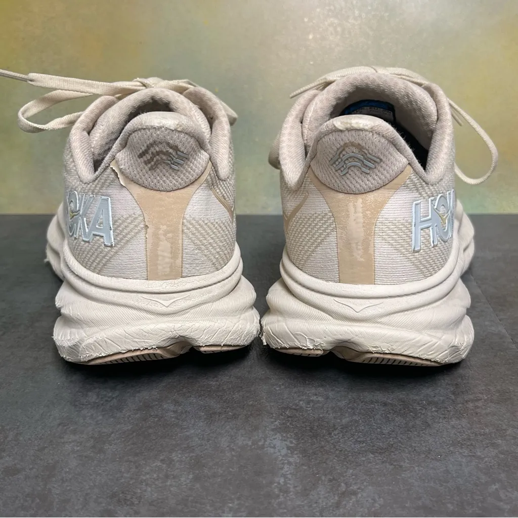 Hoka One One Clifton 9 Women's Beige Running Shoes Size 7.5B - Image 8