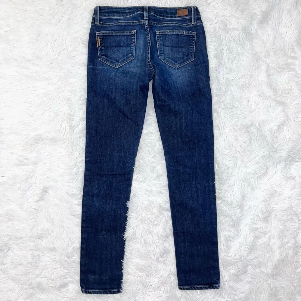 PAIGE Skyline Ankle Peg Low Rise Blue Denim Jeans 25 Dark Wash Non-Distressed - Image 6