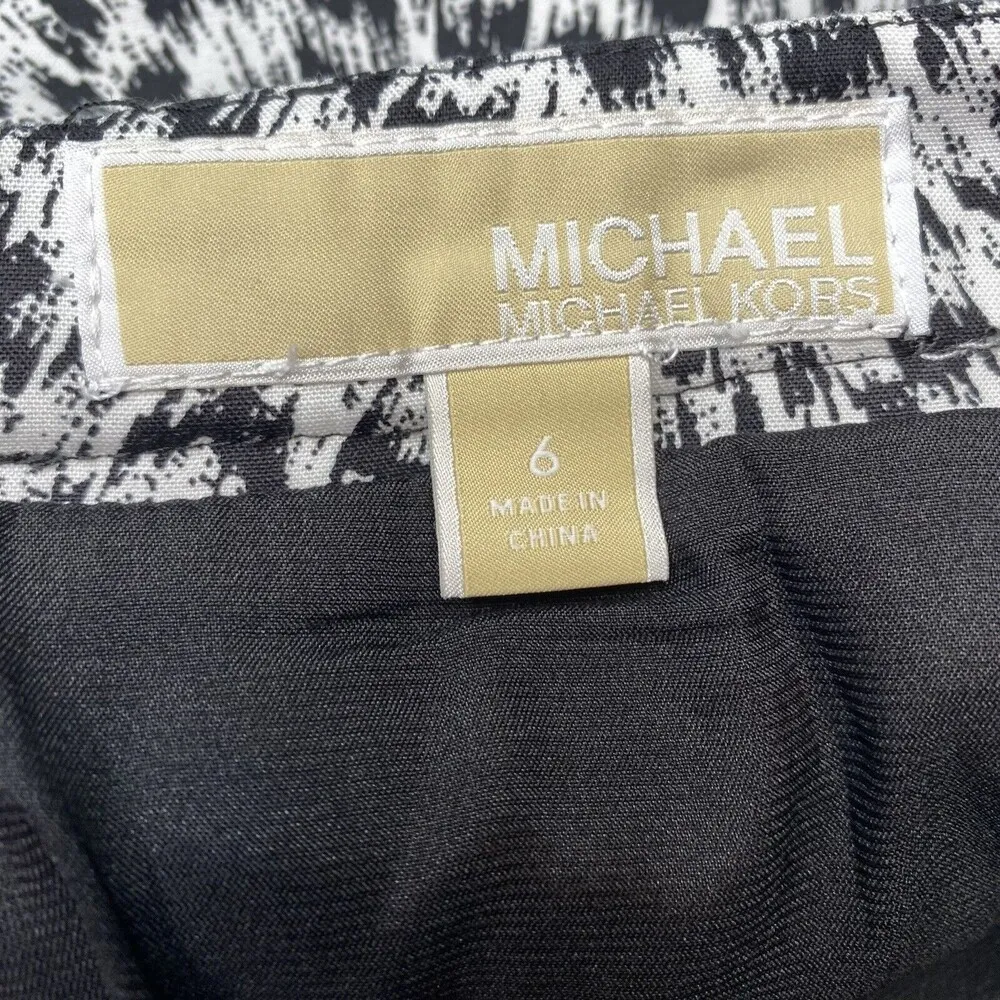 Michael Michael Kors Womens Leopard Print Back Zip Pencil Skirt Gray Black Sz 6 - Image 3