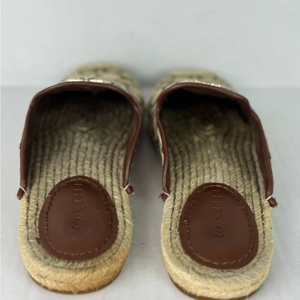 Coach Signature Brown and Tan Espadrille Slip-Ons - Image 7