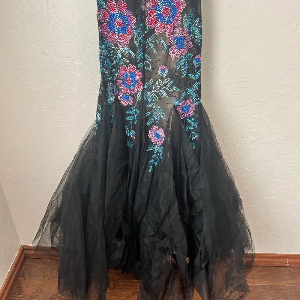 NWT Vienna black rhinestone floral mermaid prom dress size 2 - Image 63
