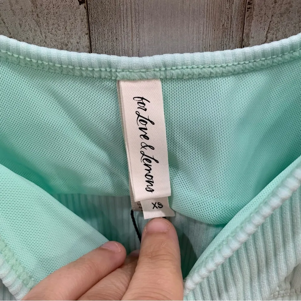 NWT For Love & Lemons Mint Ribbed Gemma Lounge Bralette - Image 2