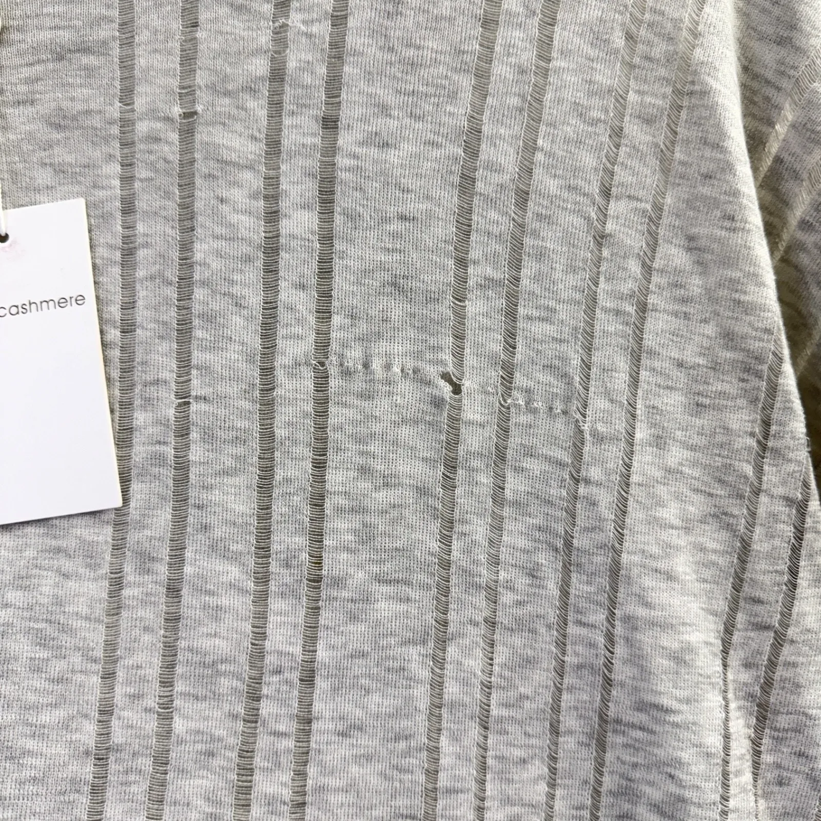 Cotton by Autumn Cashmere Sweater Womens Small Gray Oversized Drop Stitch Crew * - Image 3