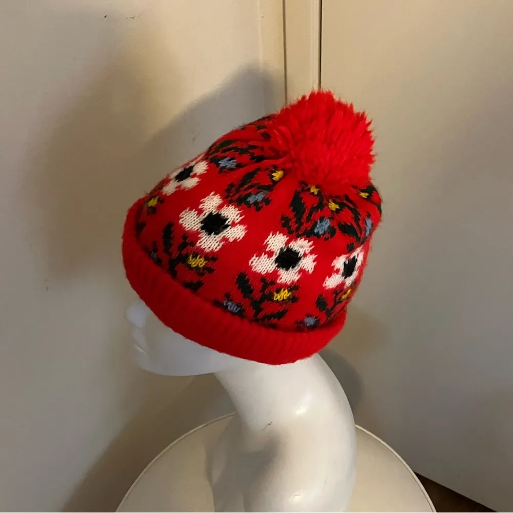 Vintage retro 80s colorful knit winter hat. - Image 2