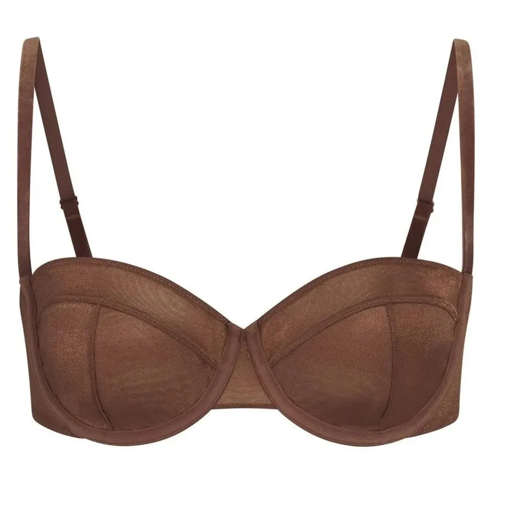 Skims Glissenette Straight Neck Underwire Bra balconette chai cocoa Brown - Image 9